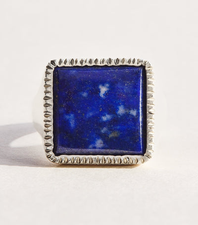 Harrods Bleue Burnham Sterling Silver and Lapis Lazuli Artists Signet Ring- Buy online at McGrocer