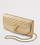 Jimmy Choo chain wallet metallic leather, imported from the UK