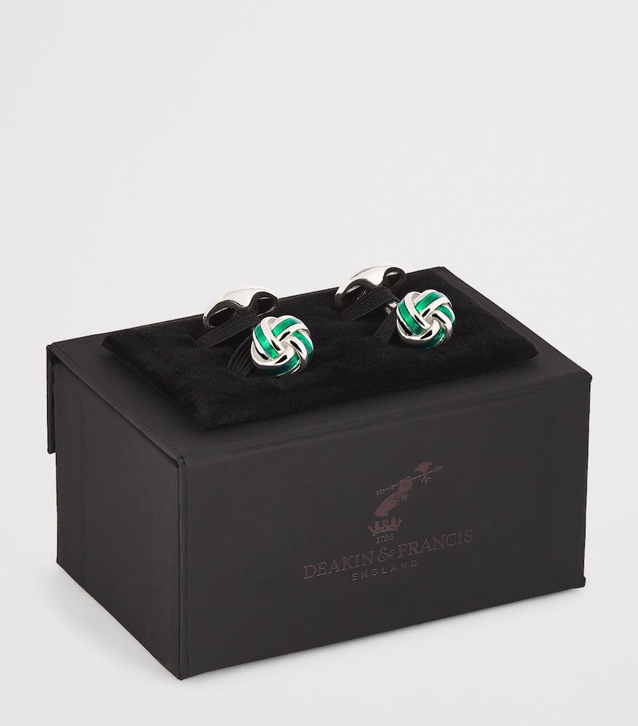 Deakin & Francis sterling silver enamel knot cufflinks - British product