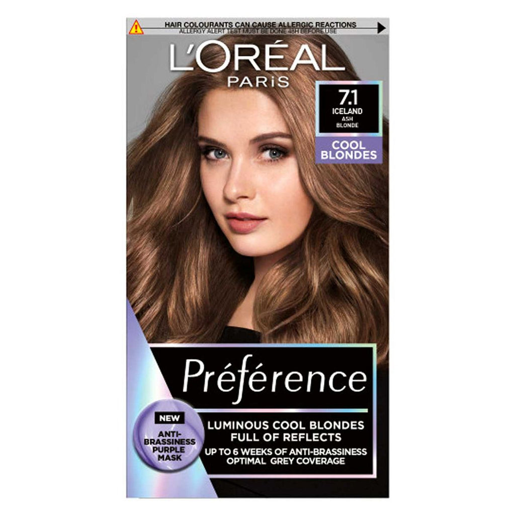 L’Oréal Paris Preference Permanent Hair Dye, Luminous Colour, Ultra Ash Blonde 7.11