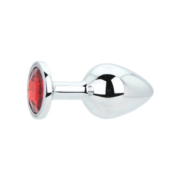 Loving Joy Toosh gold metal butt plug medium red stone (British brand)