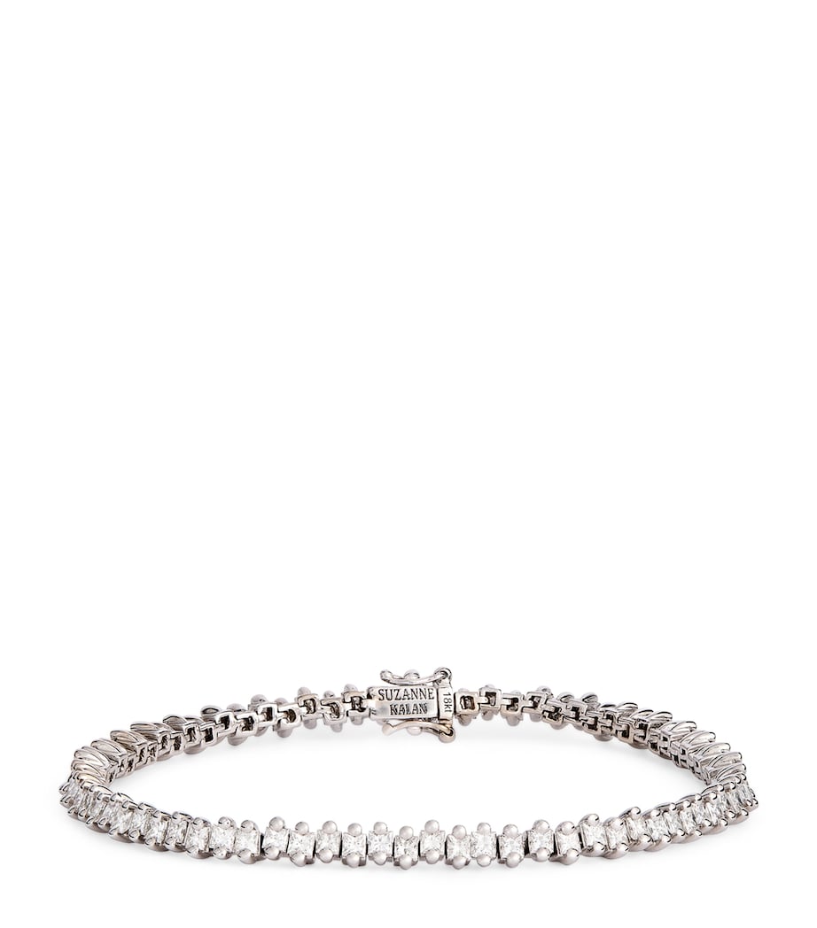Suzanne Kalan princess diamond tennis bracelet white gold - British product