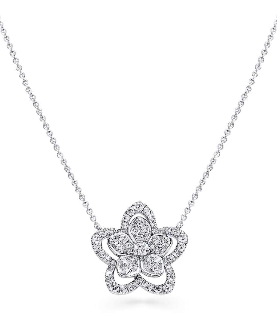 Graff Wild Flower white gold diamond necklace, imported from the UK