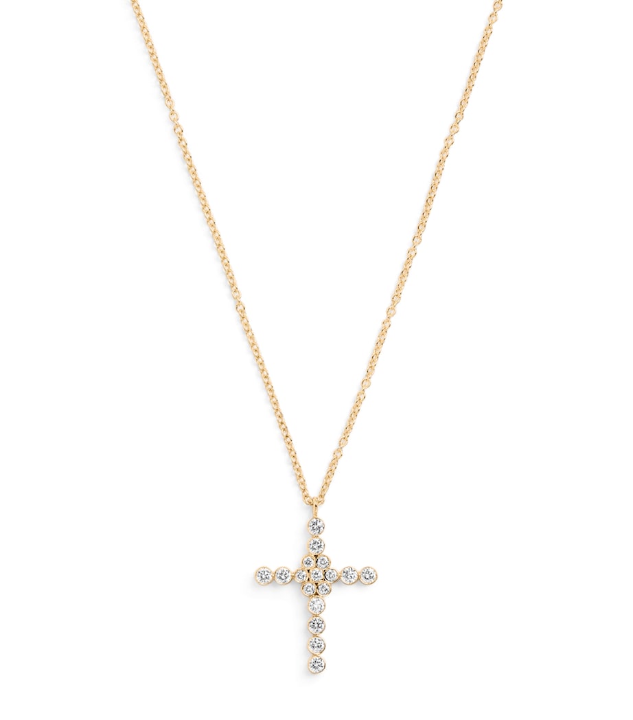 Sophie Bille Brahe yellow gold and diamond Fleur de Belle pendant necklace (British brand)