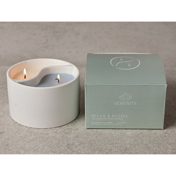 Serenity Yin Yan Relax Revive Ceramic Candle (British brand)