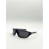 SVNX Thin Racer sunglasses black silver, imported from the UK