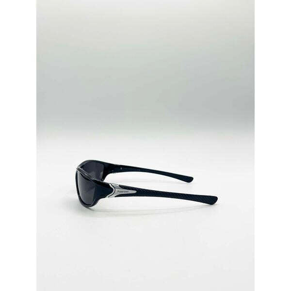 SVNX Thin Racer sunglasses black silver, imported from the UK
