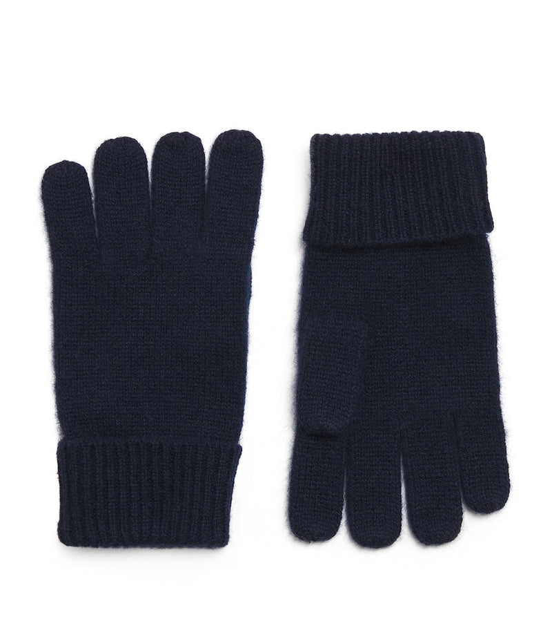 Harrods cashmere gloves with rib-knit detailing, made in Scotland, UK version