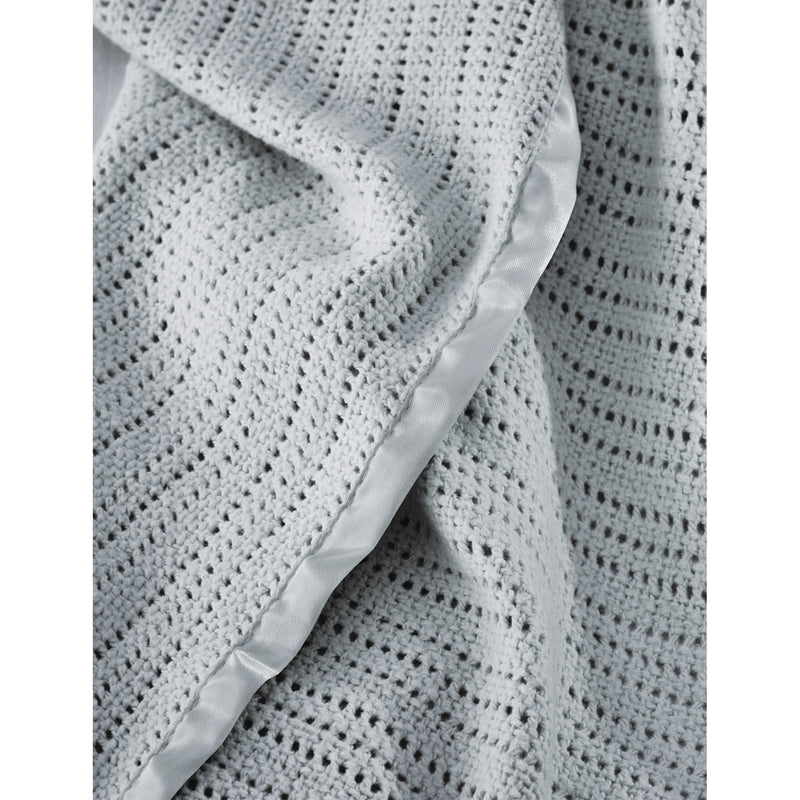Little White Company baby blanket with satin edge, imported from the UK