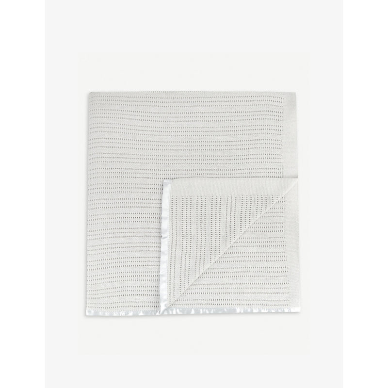 Cellular cotton cot blanket - BLUE