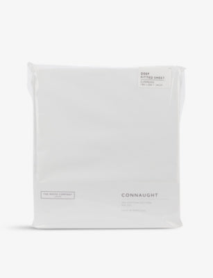 The White Company Connaught cotton silk-blend fitted sheet, imported from the UK