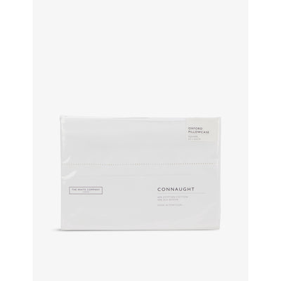 selfridges The White Company Connaught Cotton and Silk-Blend Oxford Pillowcase 65cm x 65cm- Buy online at McGrocer