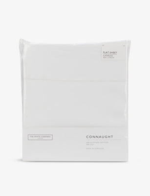 The White Company Connaught cotton silk flat sheet (British brand)