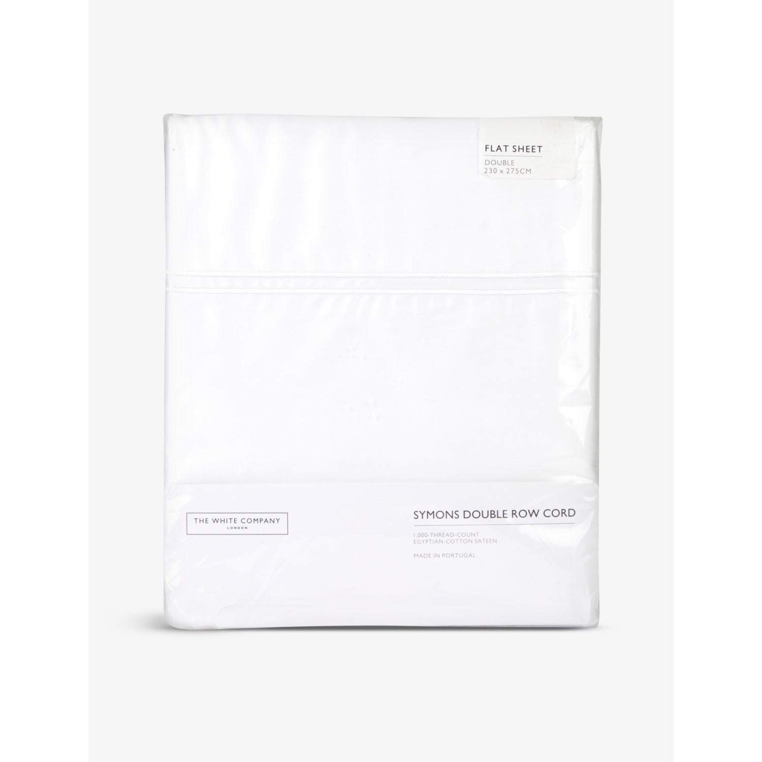 Symons Egyptian-cotton flat sheet - WHITE - Single