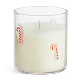Argos Home Christmas Cookie jar candle, candy cane glass holder, UK version