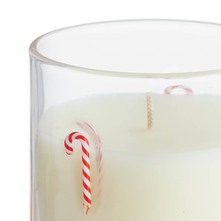 Argos Home Christmas Cookie jar candle, candy cane glass holder, UK version