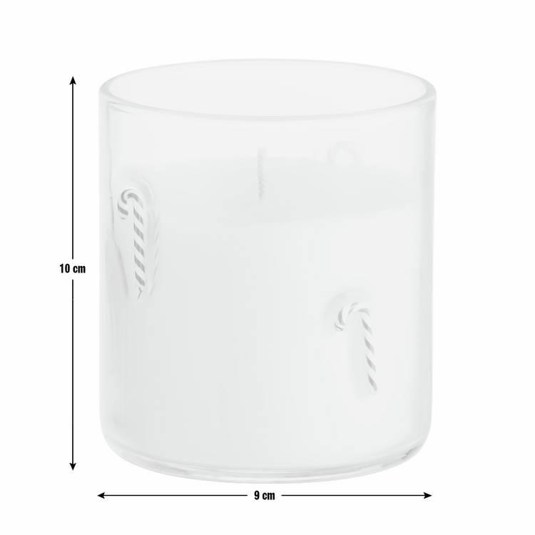 Argos Home Christmas Cookie jar candle, candy cane glass holder, UK version