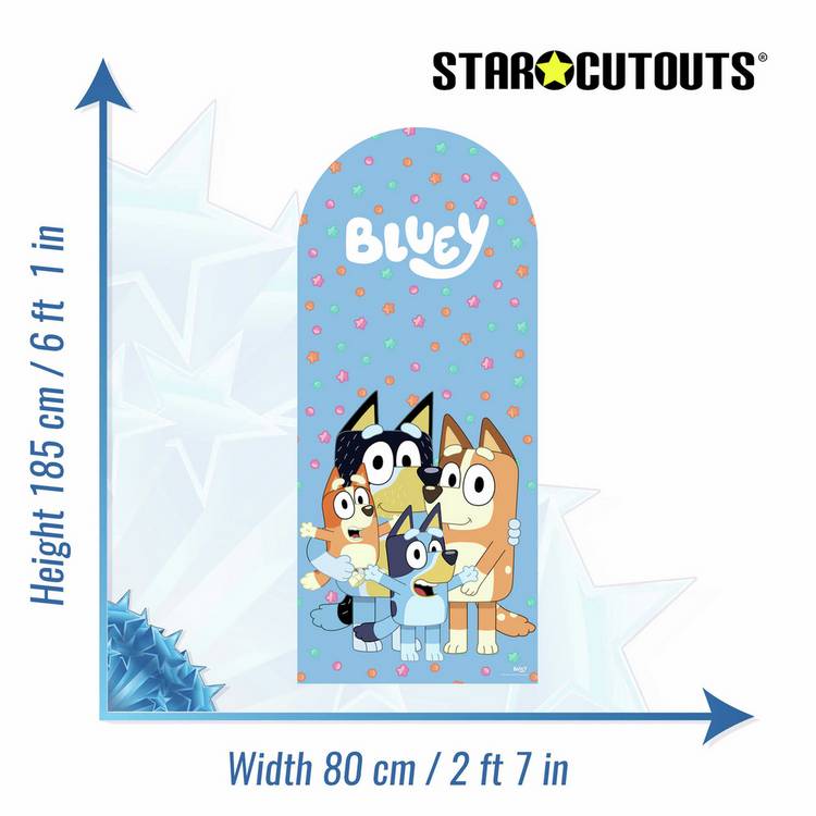 Star Cutouts Bluey Heeler Family cardboard cutout - British product