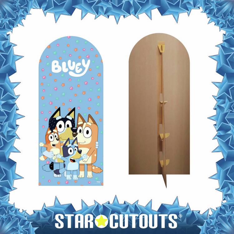 Star Cutouts Bluey Heeler Family cardboard cutout - British product