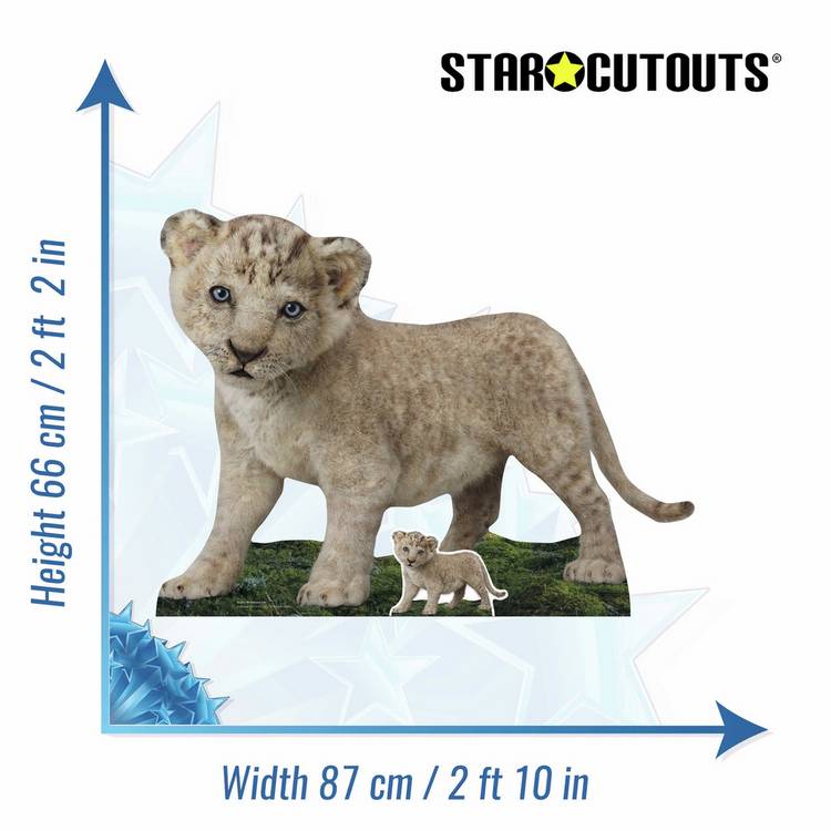 Star Cutouts Wicked lion cub cardboard cutout, imported from the UK