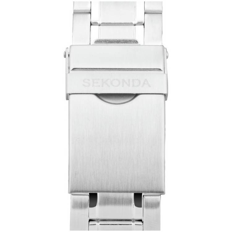 Sekonda men's blue dial stainless steel bracelet watch, imported from the UK