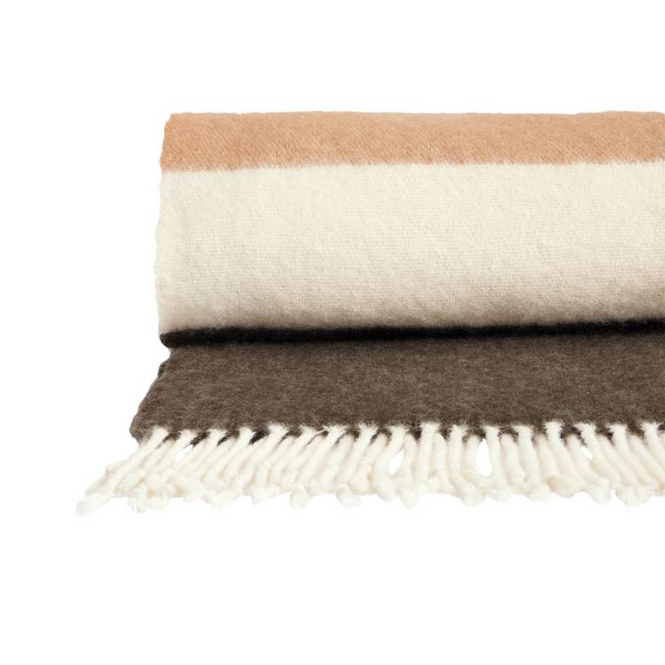Habitat striped faux mohair throw 125x150cm, imported from the UK