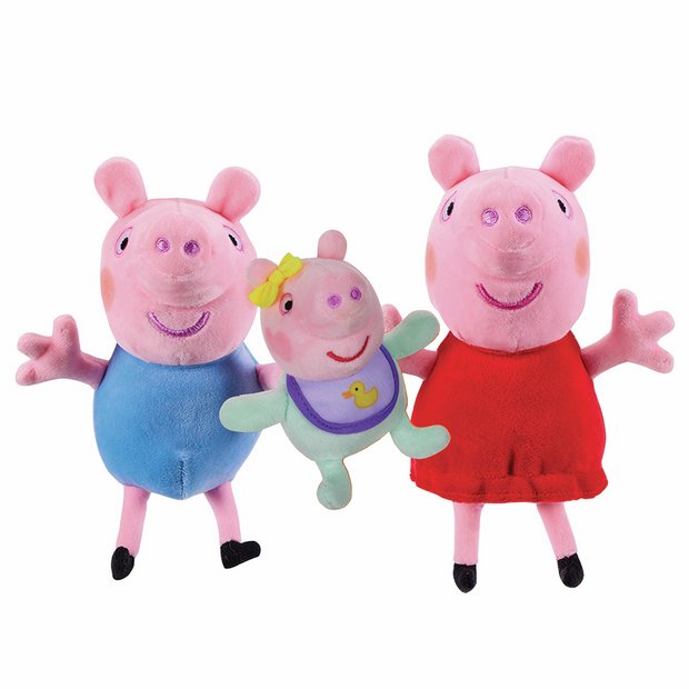 Peppa Pig Peppa George and Evie plush toys 3 pack, imported from the UK