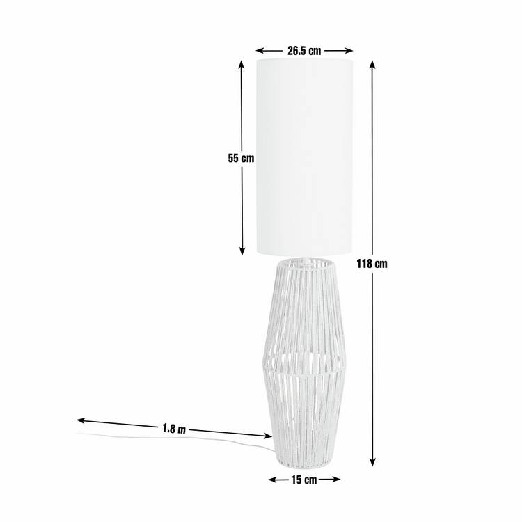 Argos Home rope floor lamp white and natural, imported from the UK