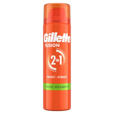 Gillette Fusion sensitiv barberingsgel 200 ml, britisk versjon