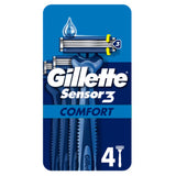 Gillette Sensor3 Comfort disposable razors 4-pack, UK version