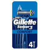 Gillette Sensor3 Comfort Men's Disposable Razor 4 Pack GOODS ASDA   