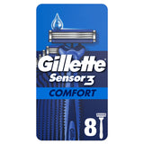 Gillette Sensor3 Comfort Men's Disposable Razors 8 Pack GOODS ASDA   