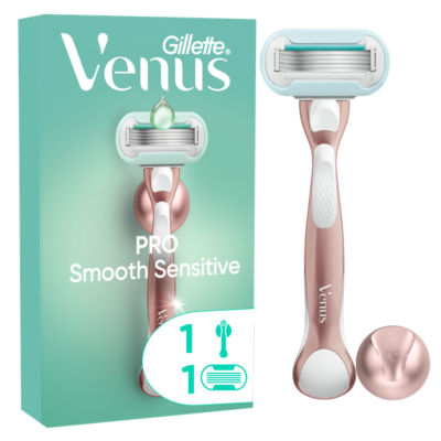 Gillette Venus Pro Smooth Sensitive women's razor with metal handle, imported from the UK