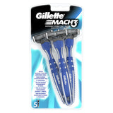 Gillette Mach3 Disposable 5 Razors GOODS ASDA   