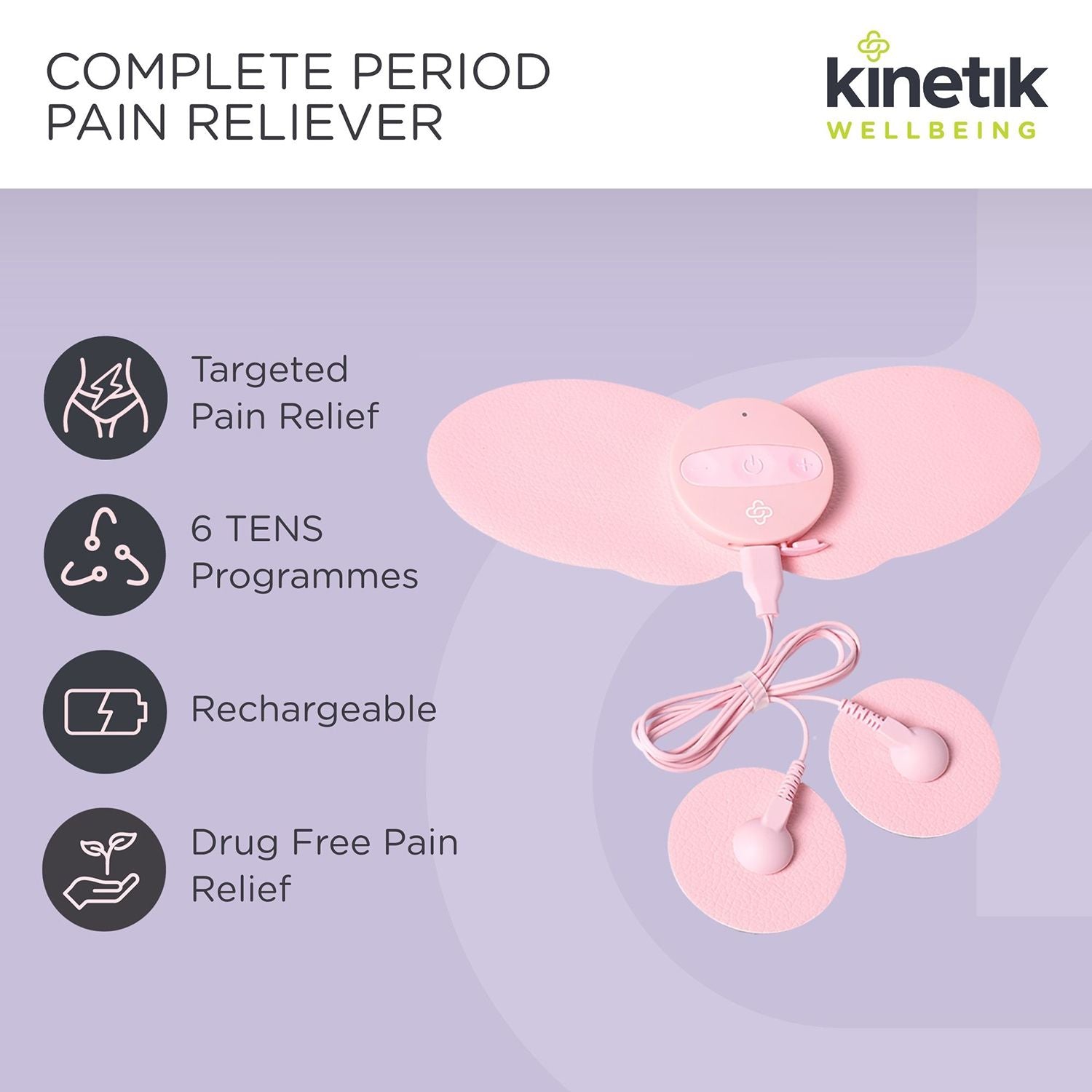 Kinetik Wellbeing Complete Period Pain Reliever TENS device - British product
