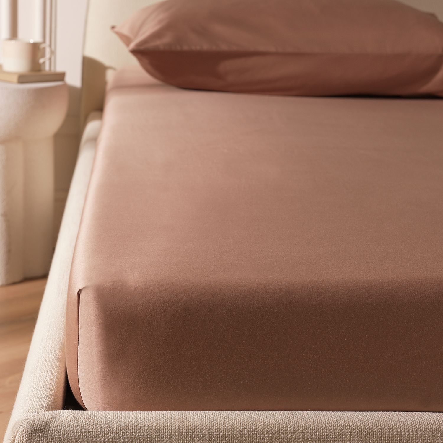 Habitat Egyptian Cotton 400 TC Mocha Fitted Sheet- King size