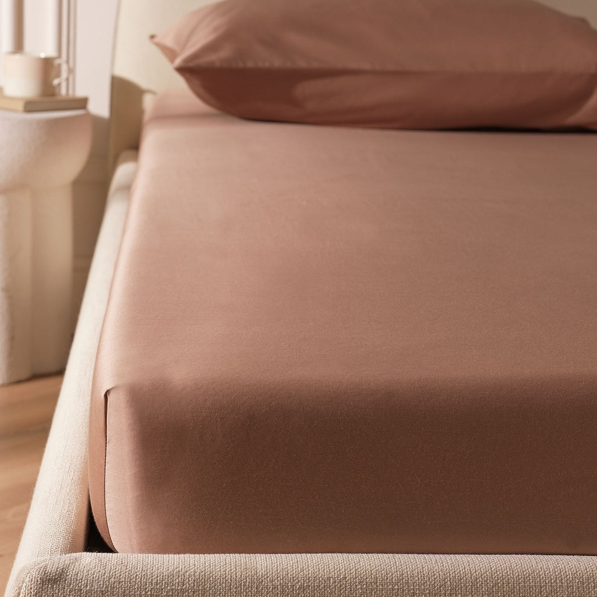Habitat Egyptian Cotton 400 TC Mocha Fitted Sheet- King size