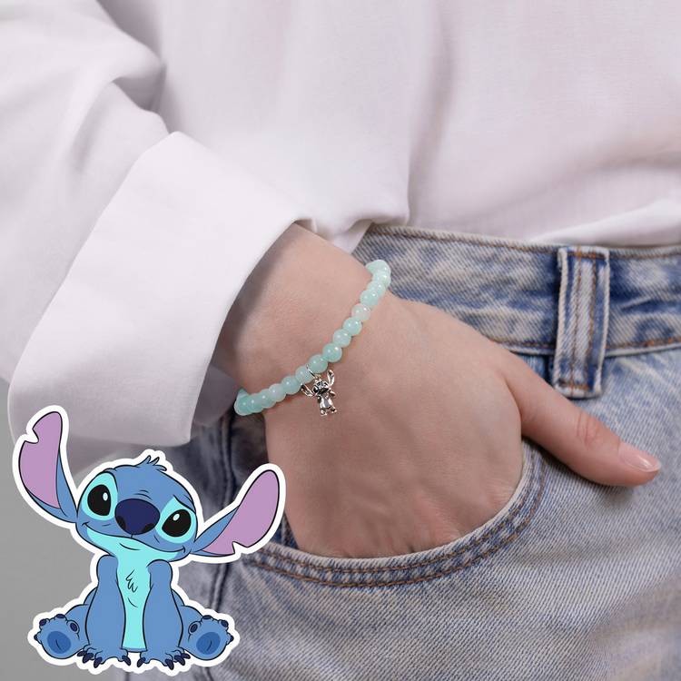 Disney Stitch light blue beads charm bracelet, imported from the UK