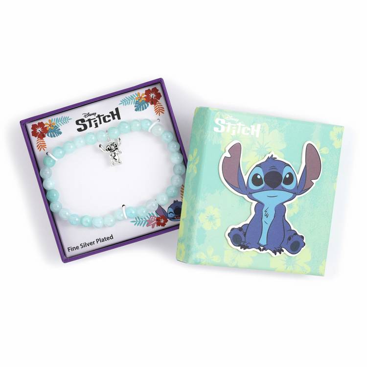 Disney Stitch light blue beads charm bracelet, imported from the UK
