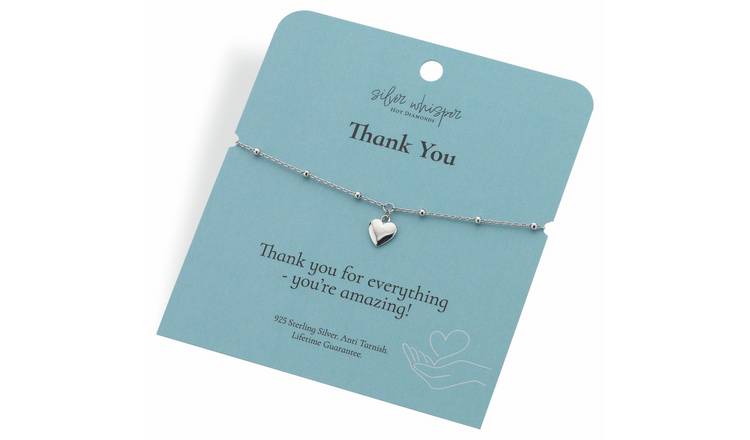 Hot Diamonds sterling silver heart charm bracelet 20cm (British brand)
