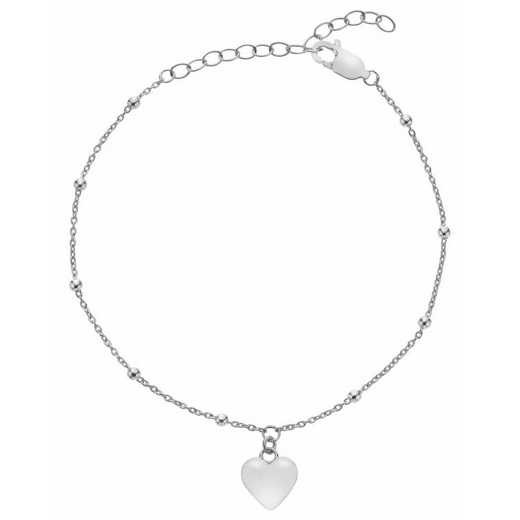 Hot Diamonds sterling silver heart charm bracelet 20cm (British brand)
