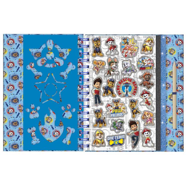 Totum Paw Patrol scratchbook with scratch tool and stencil (British brand)