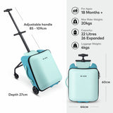 Micro Eazy Allrounder blue ride-on suitcase, imported from the UK