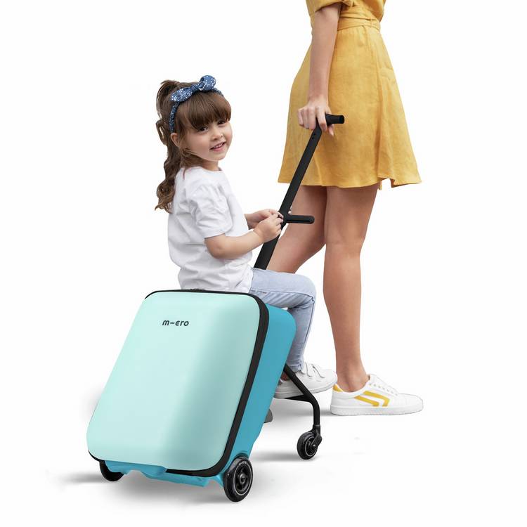 Micro Eazy Allrounder blue ride-on suitcase, imported from the UK