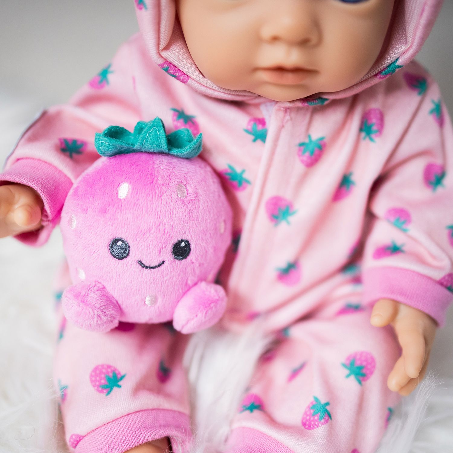 My First Tiny Treasures strawberry snuggle doll outfit (British brand)