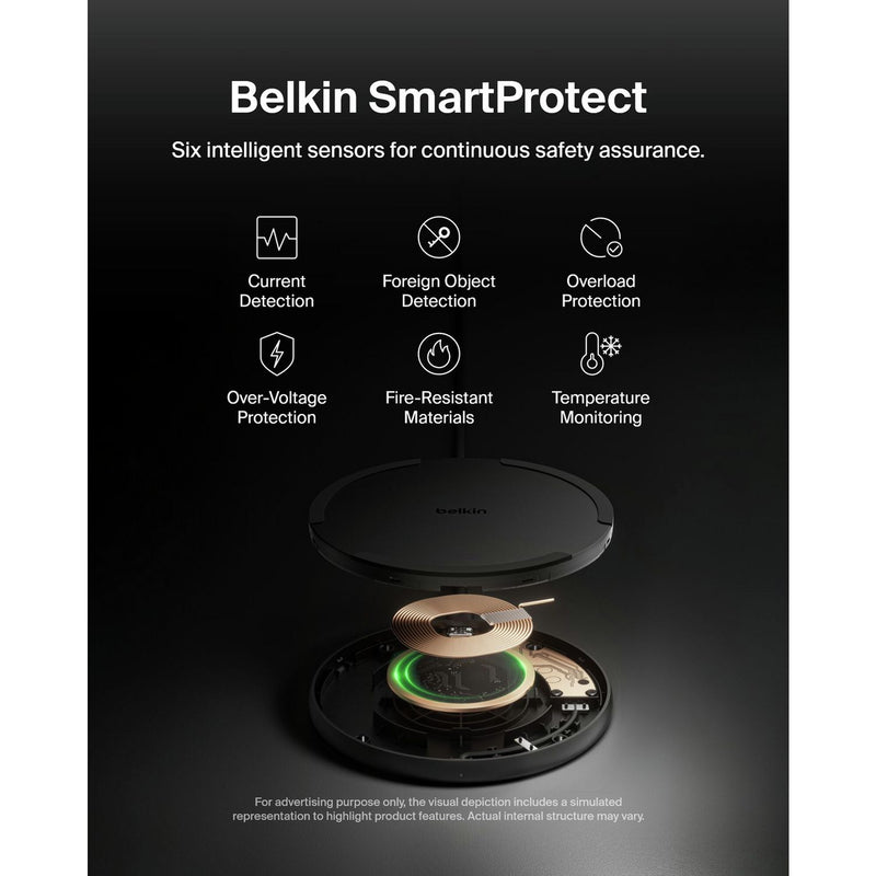 Belkin 15W Qi wireless charger pad black, imported from the UK