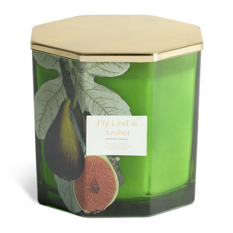 Argos Home fig leaf and amber multiwick candle, imported from the UK