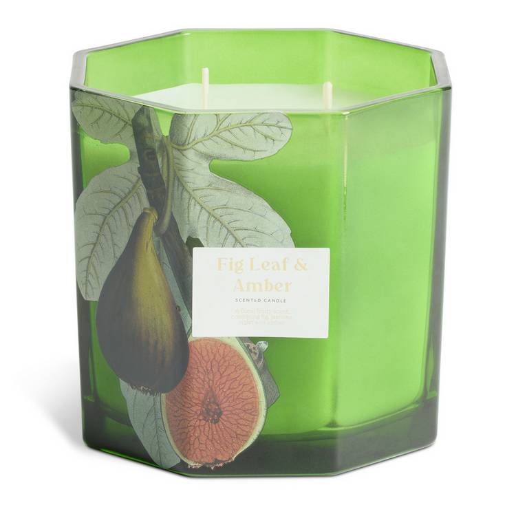 Argos Home fig leaf and amber multiwick candle, imported from the UK
