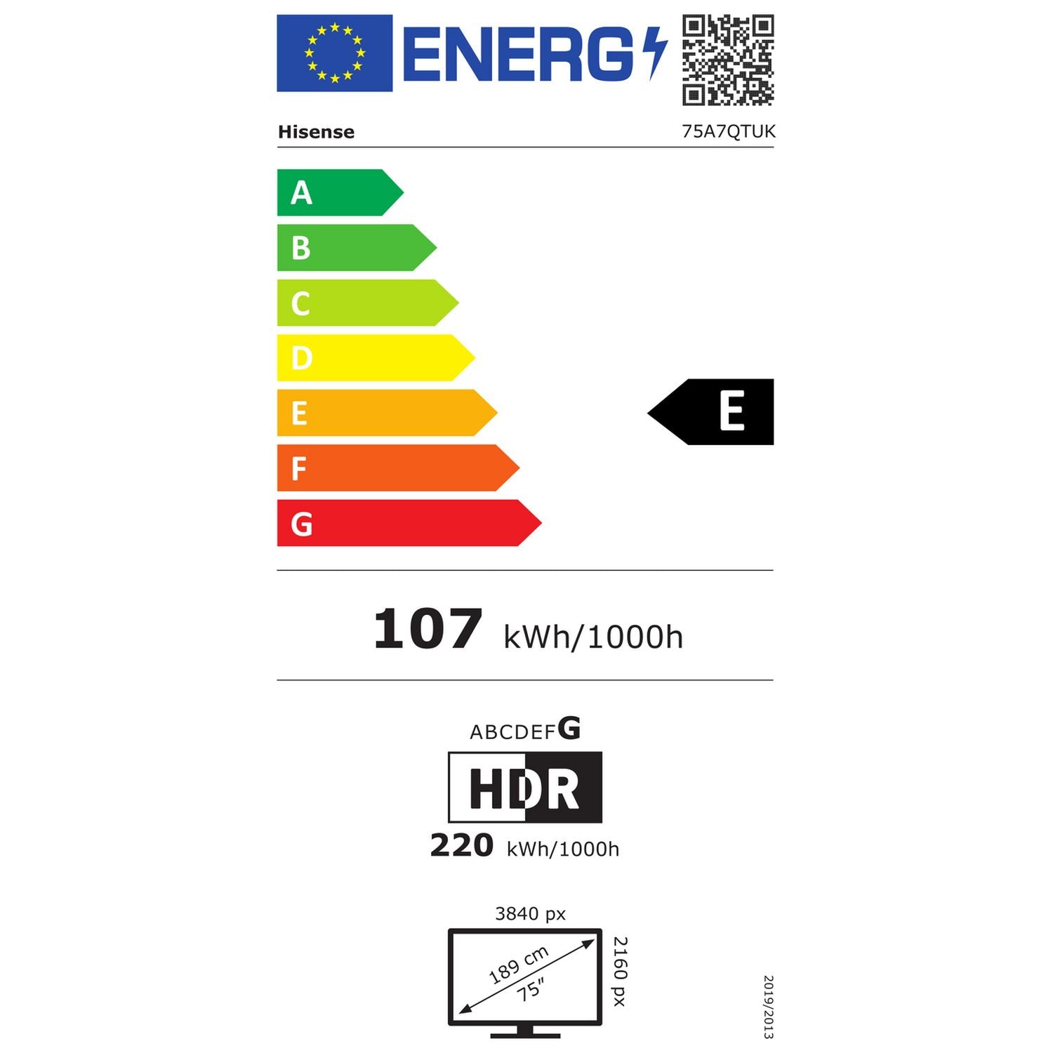 Hisense 75A7QTUK 4K QLED Smart TV (British brand)