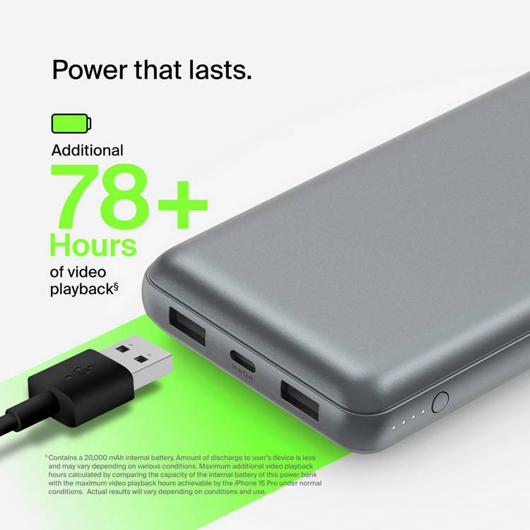 Belkin power bank space grey 20000mAh - British product